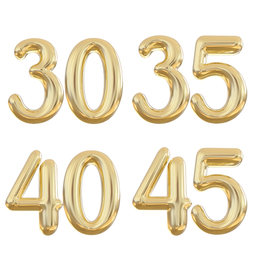 30 / 35 / 40 / 45 jaar 