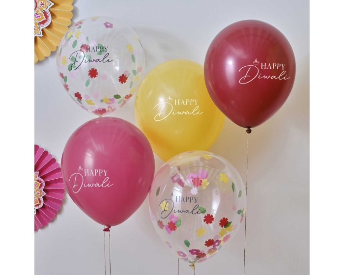 Ballonnen Happy Diwali (5st) afbeelding