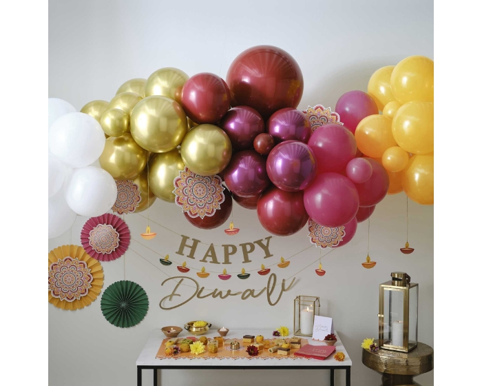 Ballonnenboog Diwali met waaiers en theelichtjes Ginger Ray afbeelding