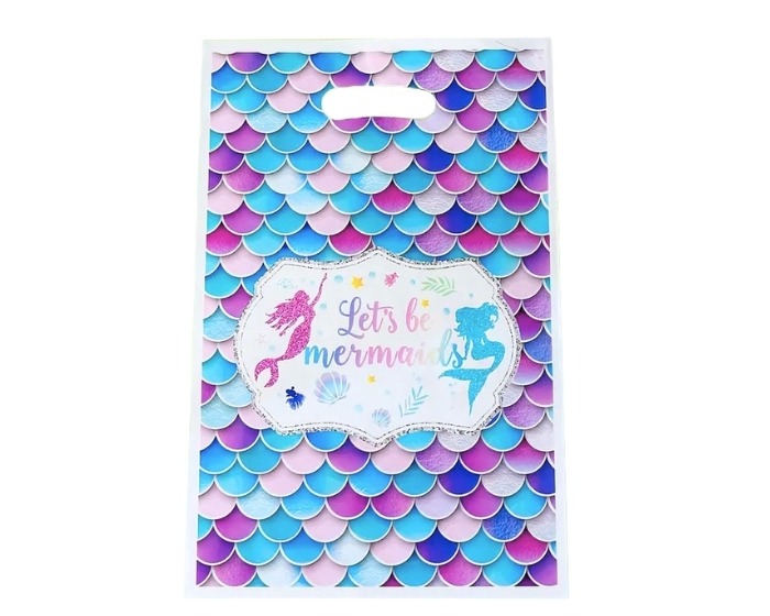 Uitdeelzakjes Zeemeermin - 16,5x25cm - 12 stuks afbeelding