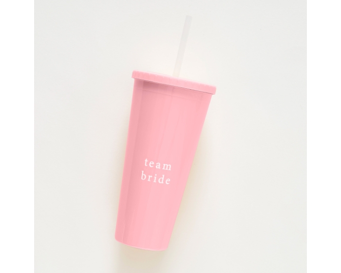 Herbruikbare Team Bride Beker - met rietje - Roze Ginger Ray afbeelding