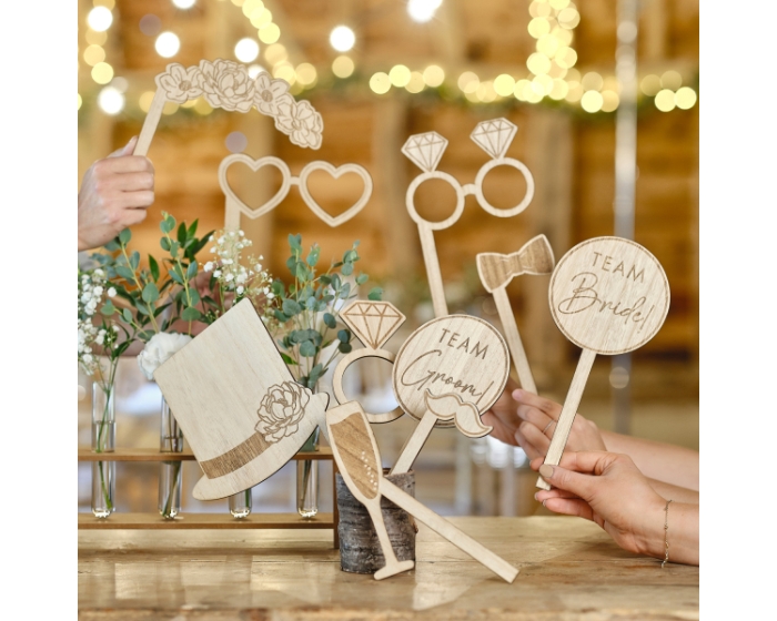 Photobooth Props Hout Rustic Romance Ginger Ray (10st) afbeelding