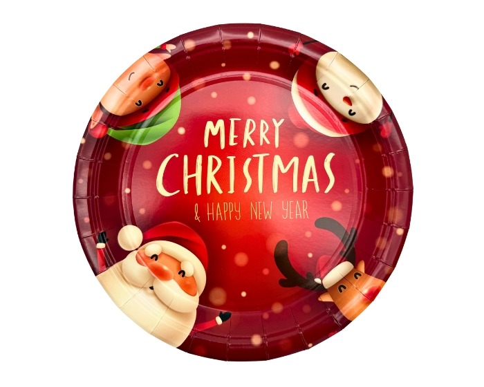 Kartonnen Borden Merry Christmas Friends - 22,5cm - 10 stuks afbeelding