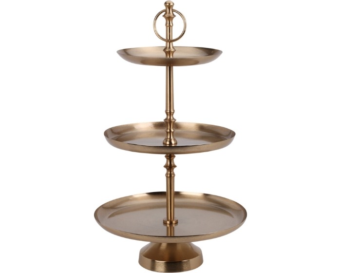 Etagere 3-laags RVS Goud - 50cm afbeelding