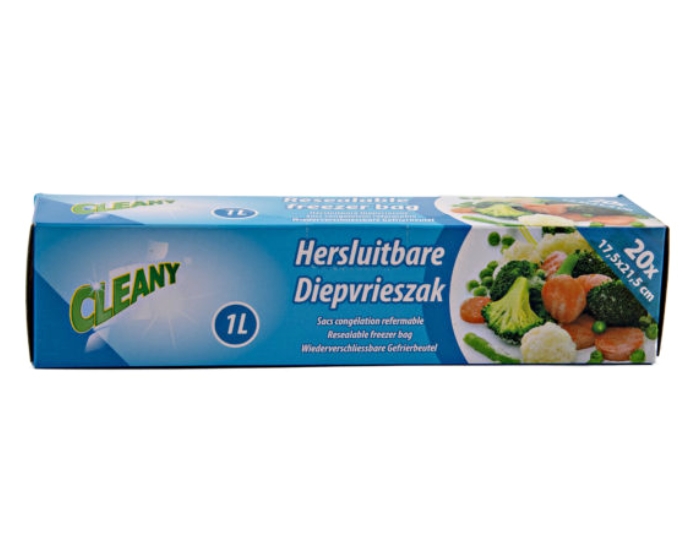 Hersluitbare Diepvrieszak 1L Cleany (20st) afbeelding