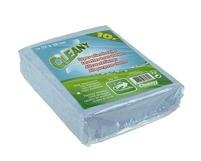 Vaatdoekjes Blauw Cleany 32x38cm (10st) afbeelding