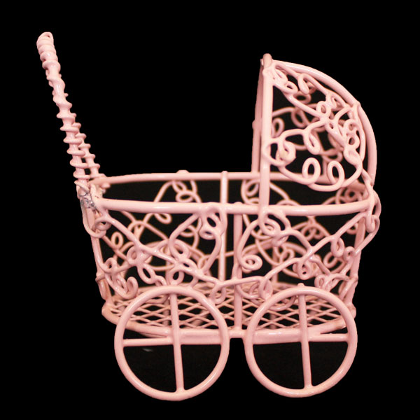 Kinderwagen Metaaldraad Roze (12st) afbeelding
