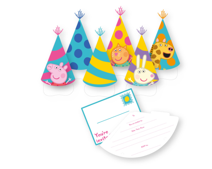 Uitnodigingen Peppa Pig - 6 stuks afbeelding