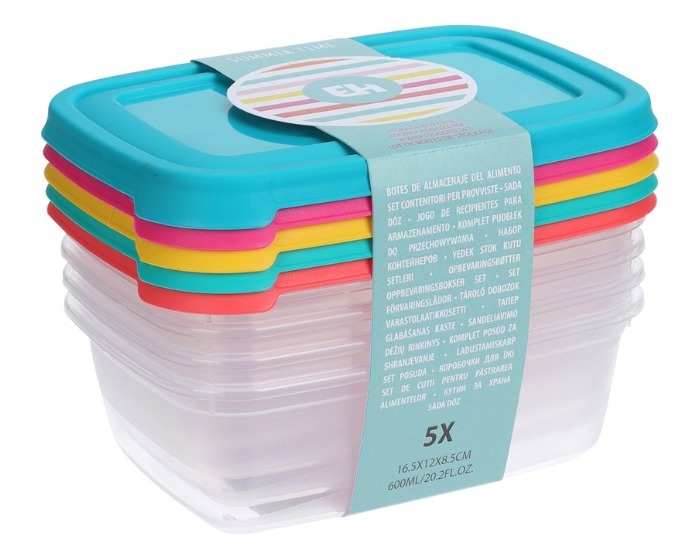 Voorraaddoosset - 600ml - 5 stuks afbeelding