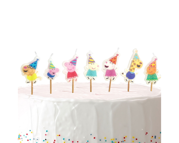 Mini Kaarsjes Peppa Pig - 7 stuks afbeelding