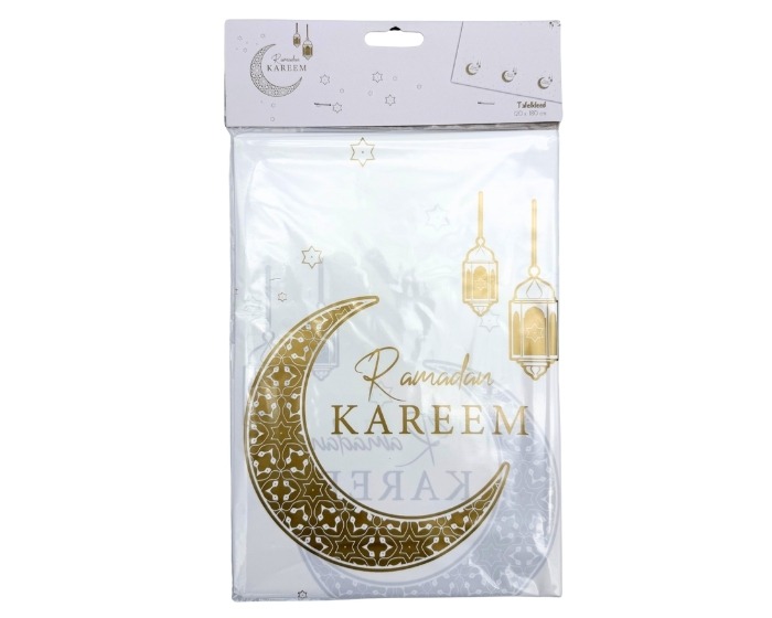 Tafelkleed Ramadan Kareem - Wit&Goud - 120x180cm afbeelding