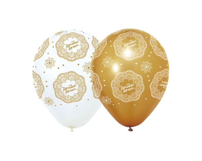 Ballonnen Ramadan Kareem Wit&Goud - 6 stuks afbeelding