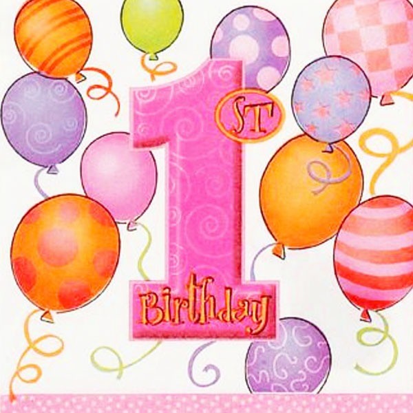 Tafelkleed 1st Birthday Roze afbeelding