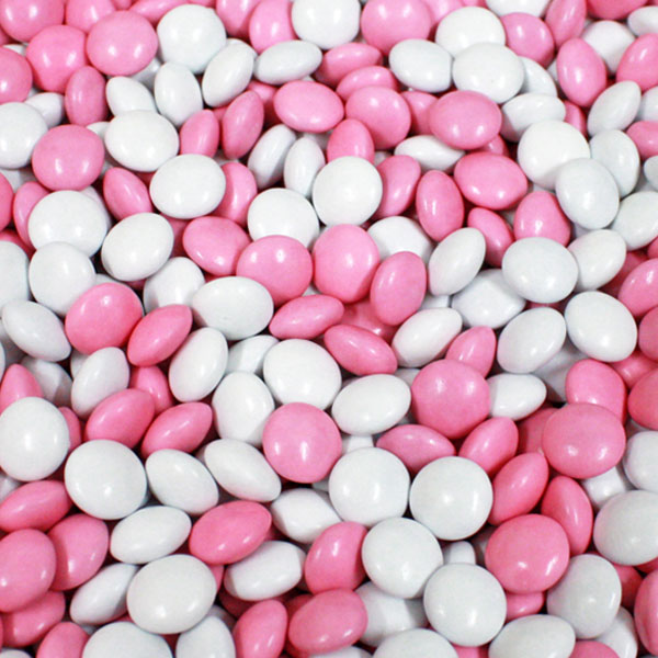 Chocolade Lentilles Roze/Wit (900gr) afbeelding