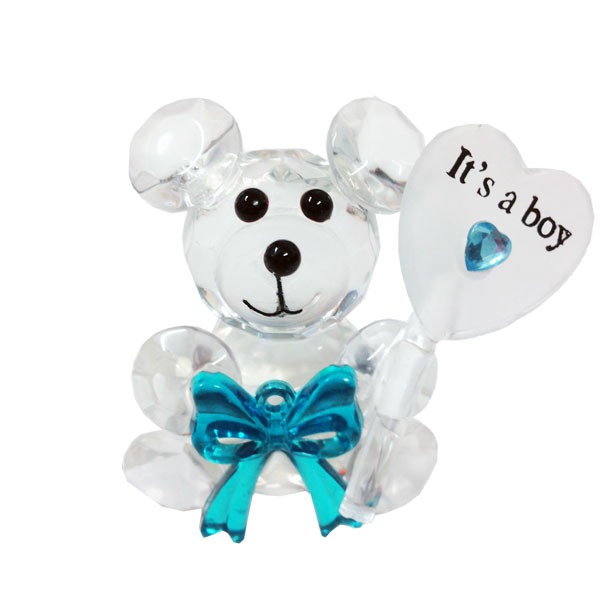 Kristallen Beer'Heart Balloon'Blauw afbeelding