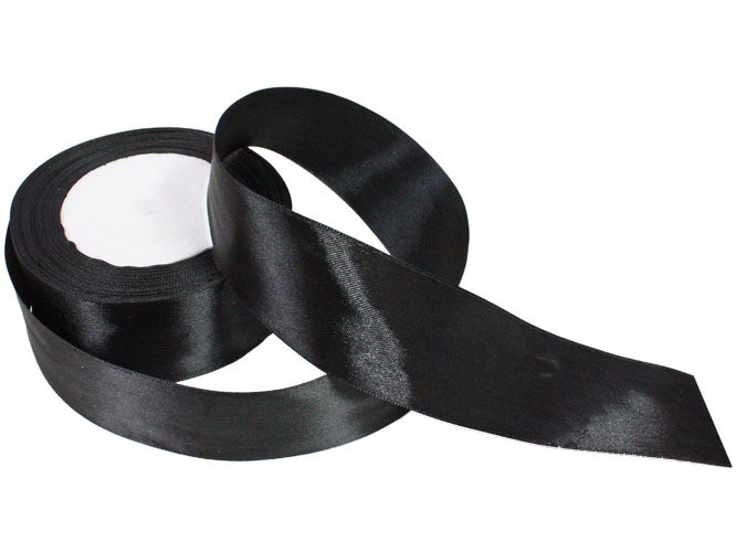 Satijnlint 4cm Zwart afbeelding