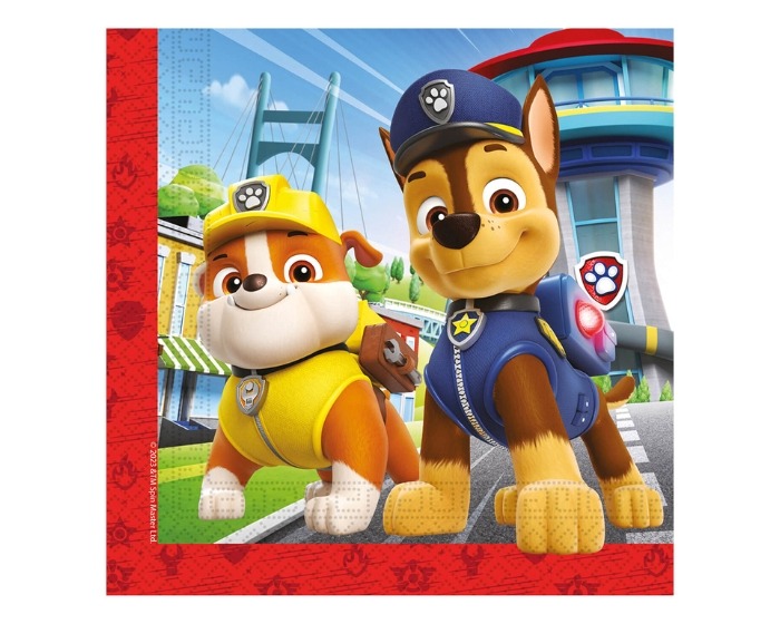 Servetten Paw Patrol - 33x33cm - 20 stuks afbeelding