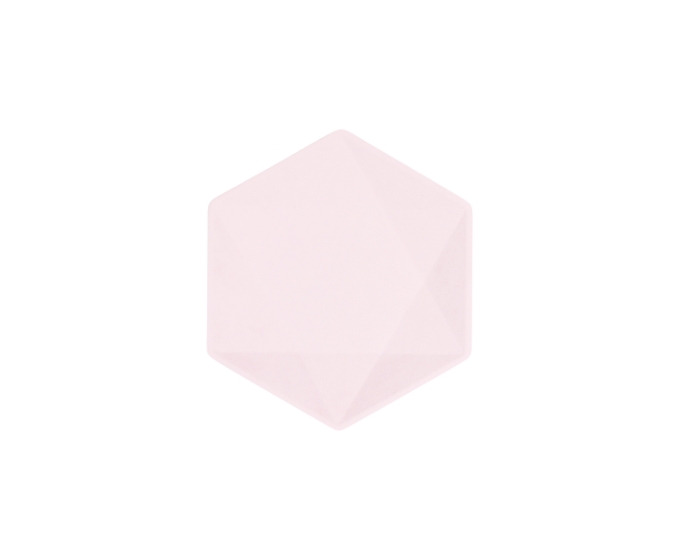 Bordjes - Hexagon Klein - Roze - 6 stuks afbeelding