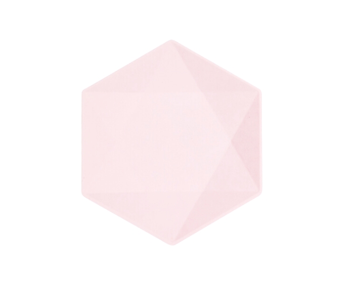 Borden - Hexagon Middel - Roze - 6 stuks afbeelding