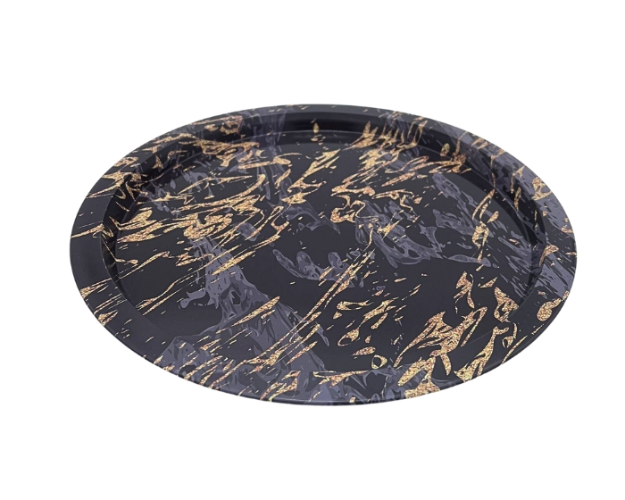 Dienblad Rond Marmer Zwart (32cm) afbeelding