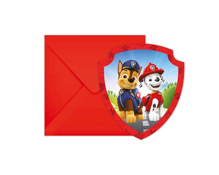 Uitnodigingen Paw Patrol - 6 stuks afbeelding