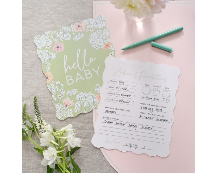 Invulkaarten Floral Babyshower Ginger Ray (10st) afbeelding