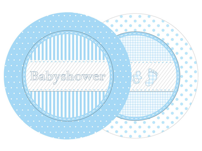 Dessertborden'Babyshower'Blauw (8st) afbeelding