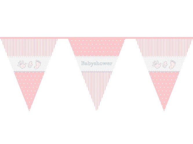 Vlaggenlijn'Babyshower'Roze afbeelding