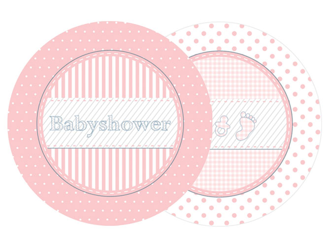Dessertborden'Babyshower'Roze (8st) afbeelding