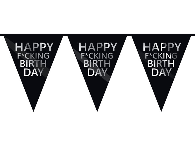 Vlaggenlijn'Happy F*cking Birthday' afbeelding