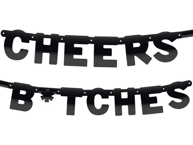 Letterslinger'Cheers B*tches' afbeelding