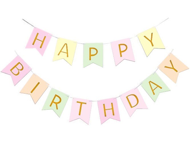 Slinger'Happy Birthday'Pastel afbeelding