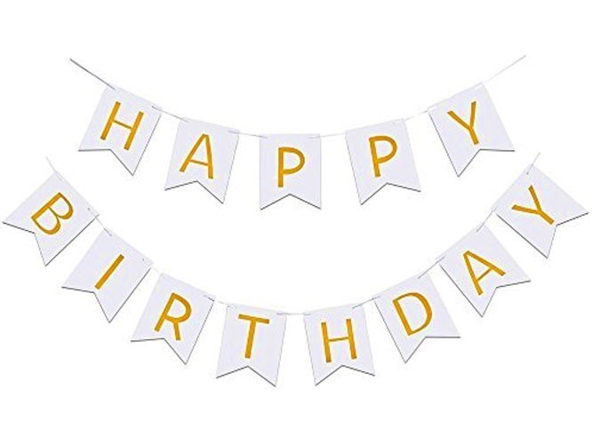 Slinger'Happy Birthday'Wit afbeelding