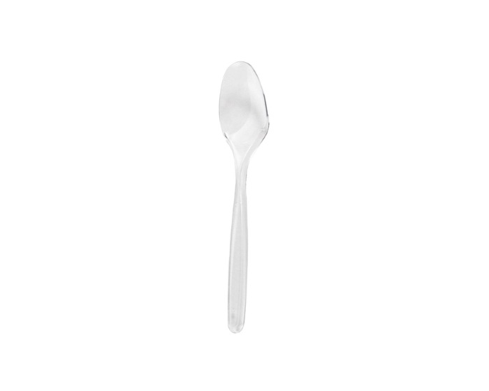Plastic Dessertlepels Transparant - 50 stuks afbeelding