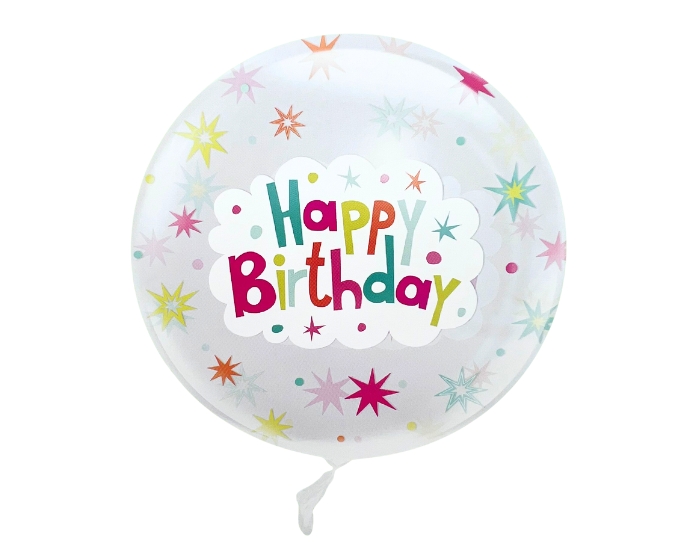 Bubble Ballon Happy Birthday (60cm) afbeelding