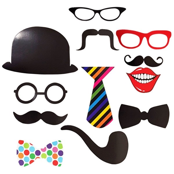 Photo Booth Kit Gentlemen (12st) afbeelding