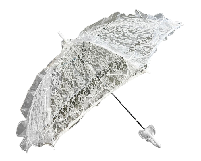 Hand Parasol Kant Wit afbeelding