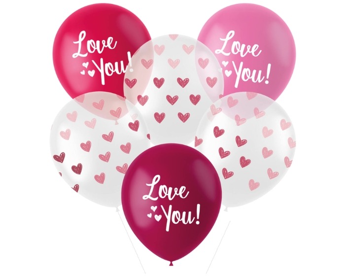 Ballonnen Love You! - 33cm - 6 stuks afbeelding
