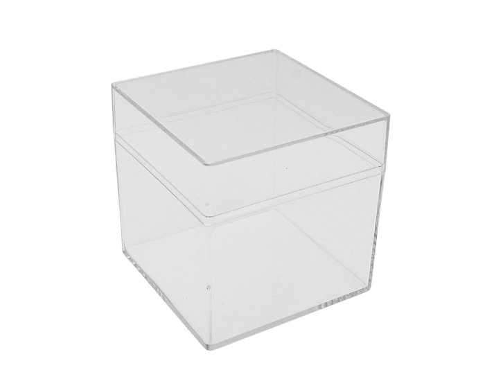 Plastic Kubus Doosje met deksel - 8cm - 6 stuks afbeelding