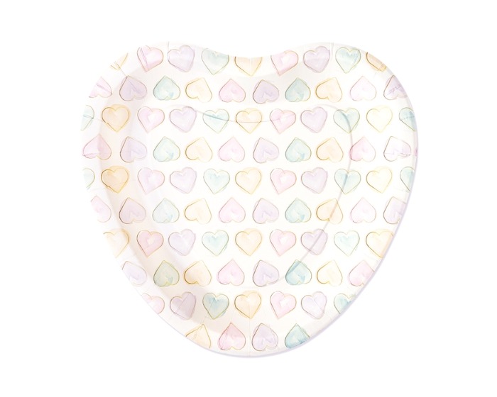Borden Watercolor Hearts - 23cm - 8 stuks afbeelding