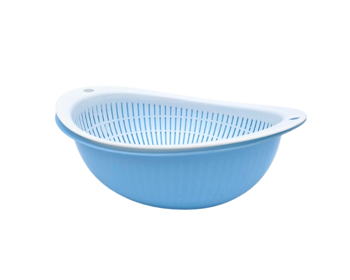 Vergiet Ovaal Blauw/Wit (2dlg) afbeelding