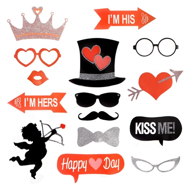 Photo Booth Kit Love Cupido (15st) afbeelding