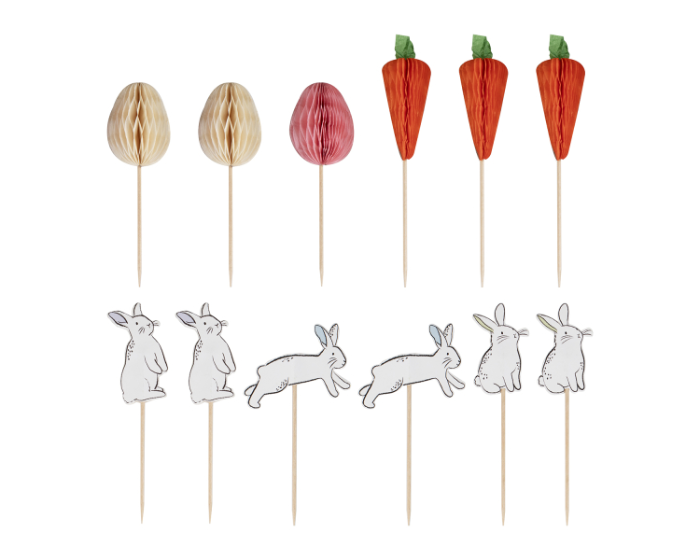 Cupcake Toppers Pasen - 12 stuks afbeelding