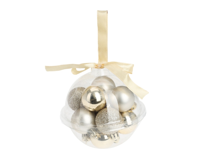 Mini Kerstballen Goud 40mm (14st) afbeelding