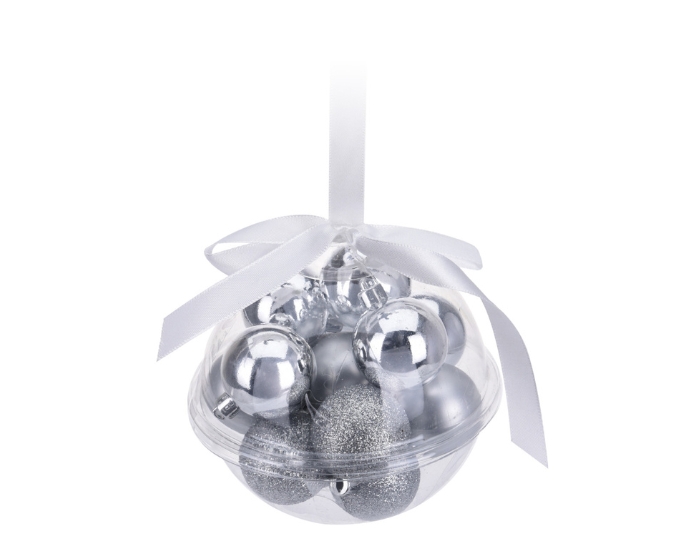 Mini Kerstballen Zilver 40mm (14st) afbeelding