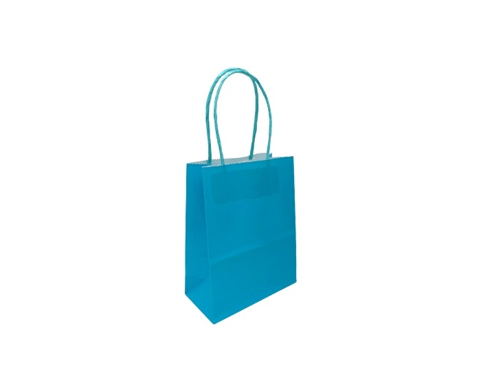 Papieren Mini Tasjes Lichtblauw - 10 stuks afbeelding
