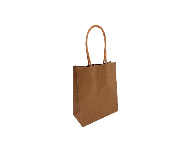Papieren Mini Tasjes Kraft Bruin - 10 stuks afbeelding