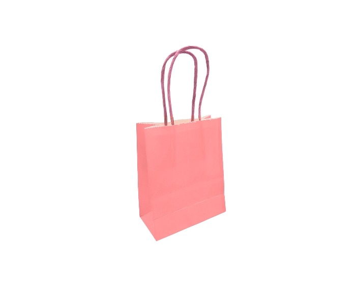 Papieren Mini Tasjes Roze - 10 stuks afbeelding