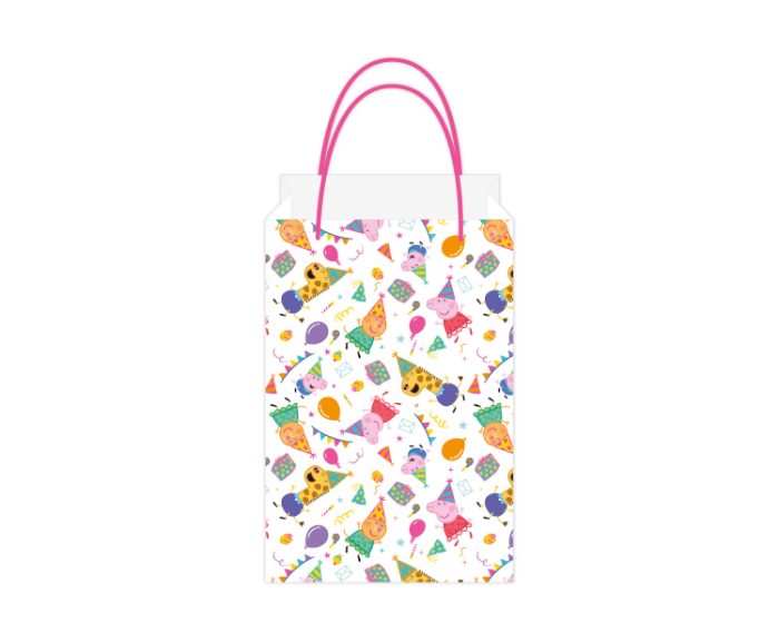 Papieren Uitdeelzakjes Peppa Pig - 12,7x21,5cm - 8 stuks afbeelding