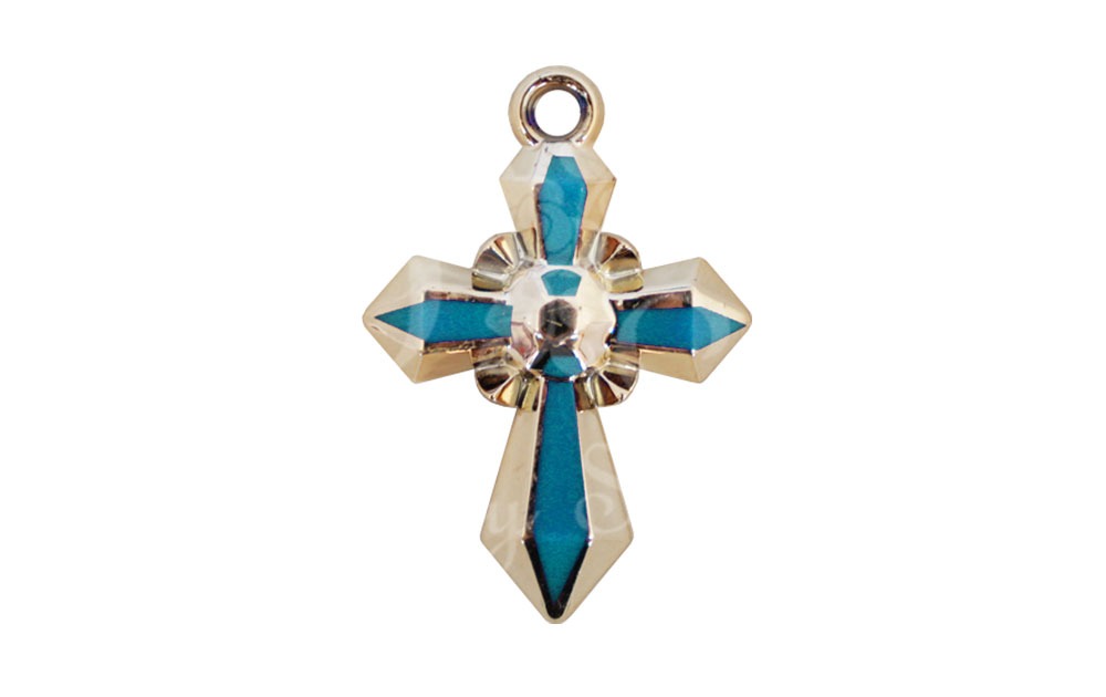 Kruis Amulet Blauw (12st) afbeelding